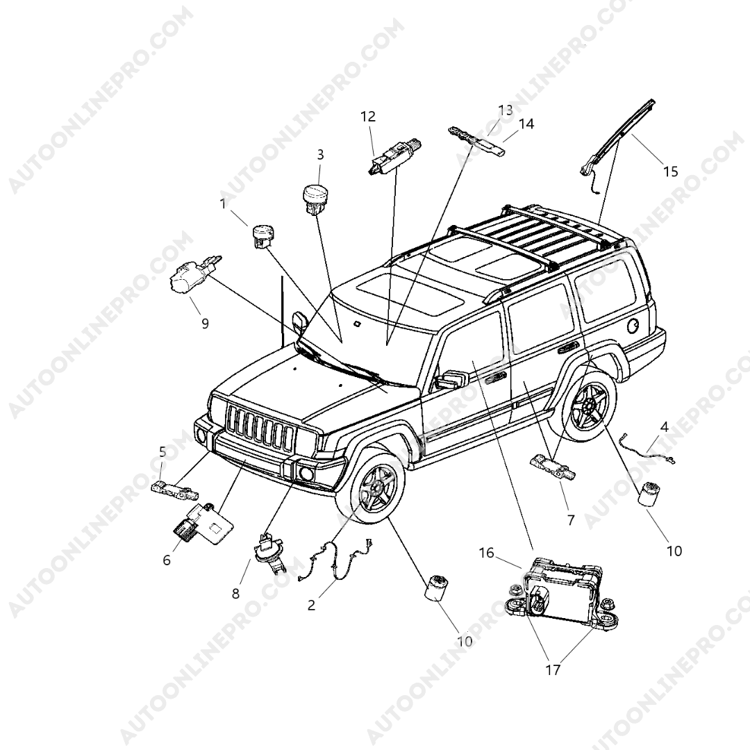 Sensor De Airbag Delt Jeep Grand Cherokee 2006 4671779AC - Imagen 4