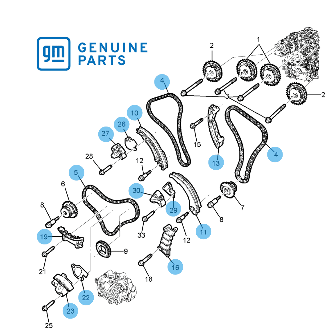 Kit De Tiempo (14 Piezas) Chevrolet Captiva 3.2L V6 2006 –2010 12616608,12616609 Genuino Original GM