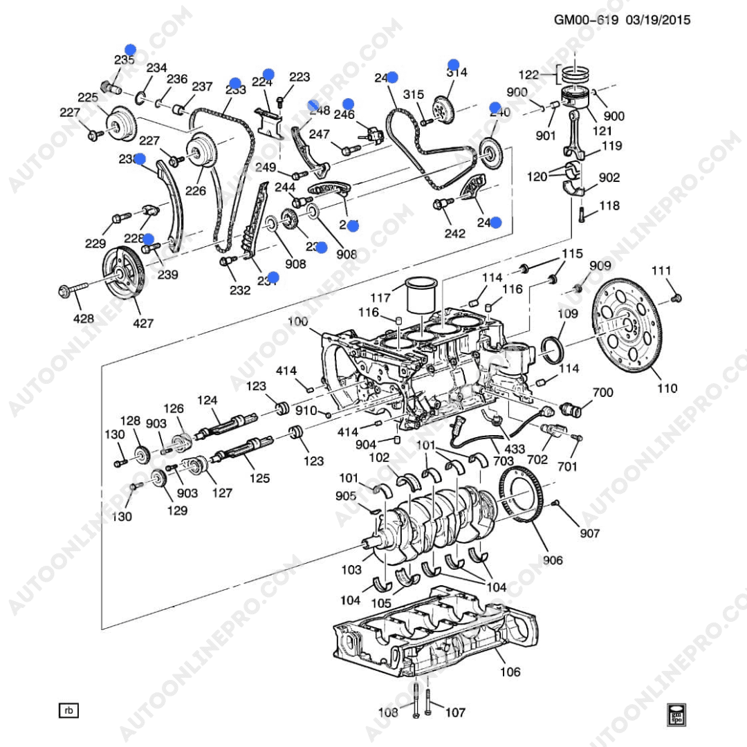 Kit De Cadena De Tiempo Chevrolet Orlando 2014 4 Cyl 2.4L