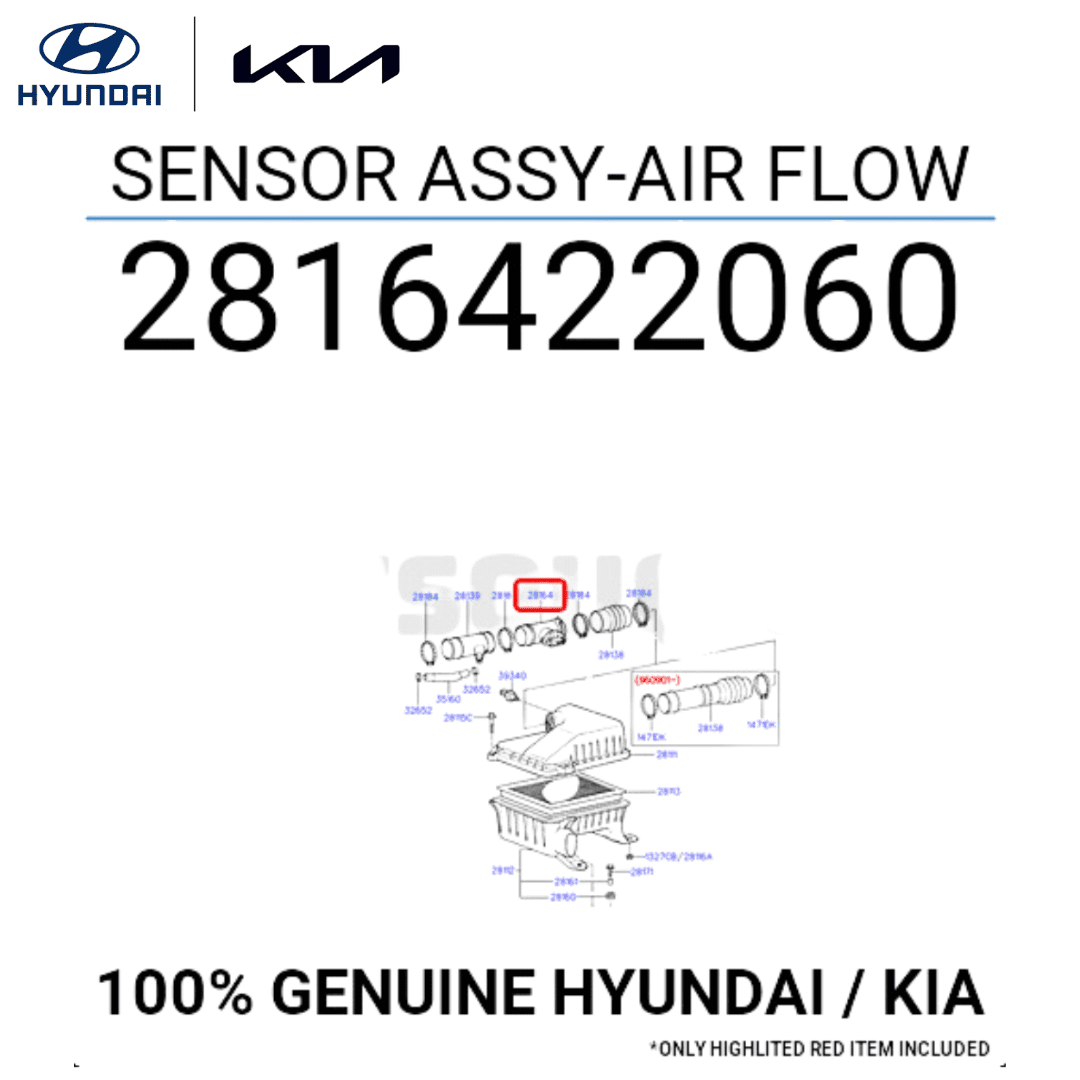 Sensor MAF Hyundai Accent 1.3 1.5 1994-2000 2816422060 Genuino Original - Image 5
