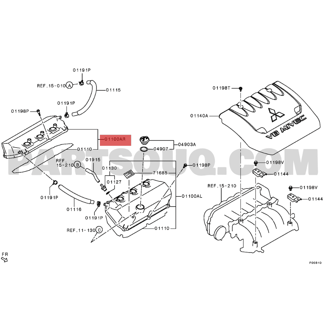 Tapa Valvulas Derecho Mitsubishi Outlander 3.0 6B31 2007-2009 1035A702 Genuino Original - Imagen 4