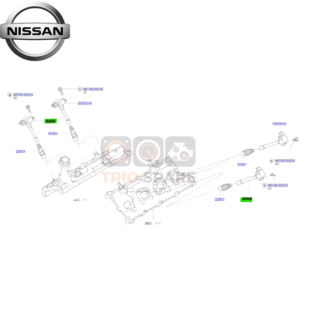 Bobina de Encendido Nissan Infiniti QX56 QX80 Nissan Armada 5.6 2013-2020 224481LA0A Genuino Nissan - Imagen 4
