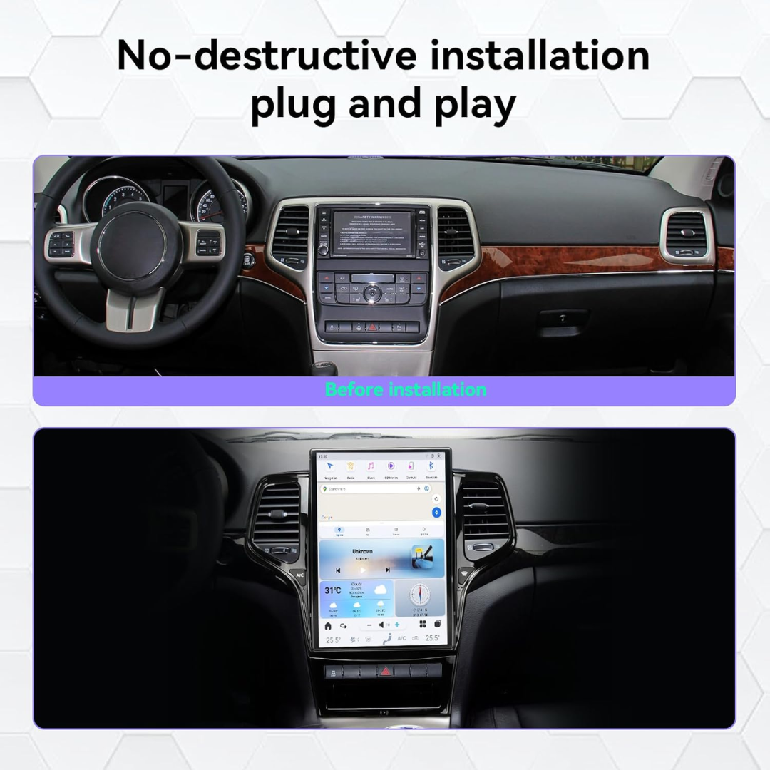 Pantalla Tesla Android 14.4" 8+128GB Jeep Grand Cherokee 2011-2021 Carplay GPS Multimedia Negro/Dorado - Imagen 10