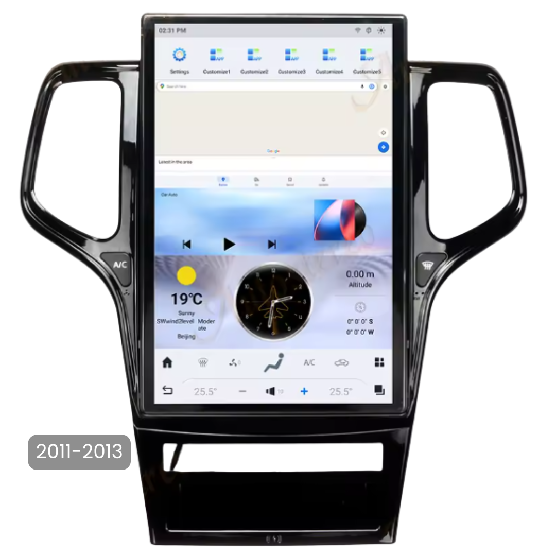 Pantalla Tesla Android 14.4" 8+128GB Jeep Grand Cherokee 2011-2021 Carplay GPS Multimedia Negro/Dorado - Imagen 6