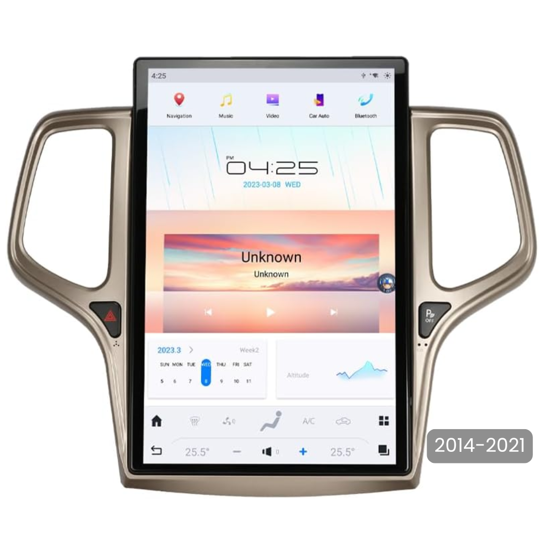 Pantalla Tesla Android 14.4" 8+128GB Jeep Grand Cherokee 2011-2021 Carplay GPS Multimedia Negro/Dorado - Imagen 9